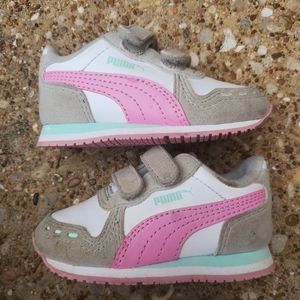 Puma Cabana Racer White Pink Grey Sneakers Baby 5 Classic Trainer